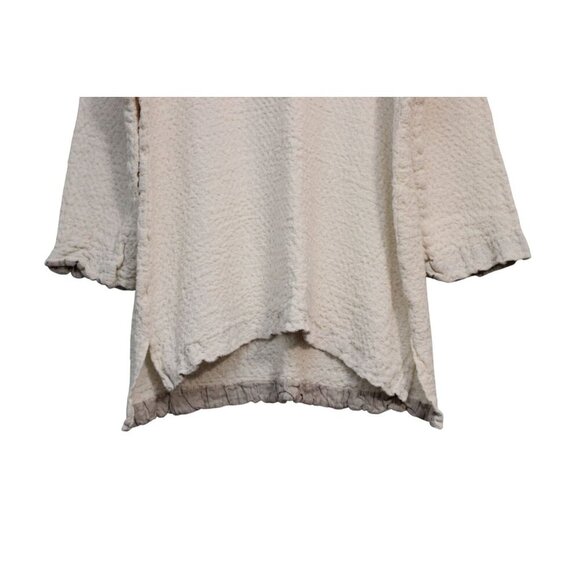 100% Linen Sweater Small Medium Oversized Relaxed Lagenlook Beach Boho Woven - Picture 4 of 14